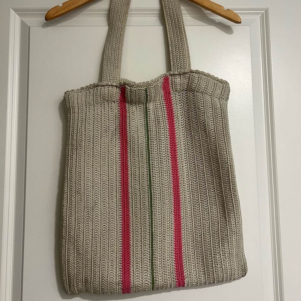 Pink and Green Fiorucci Crochet Tote - Picture 3 of 3